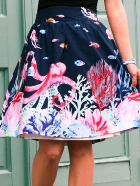 Modcloth Octopus Skirt Watercolor Octopus Sea Life Skirt